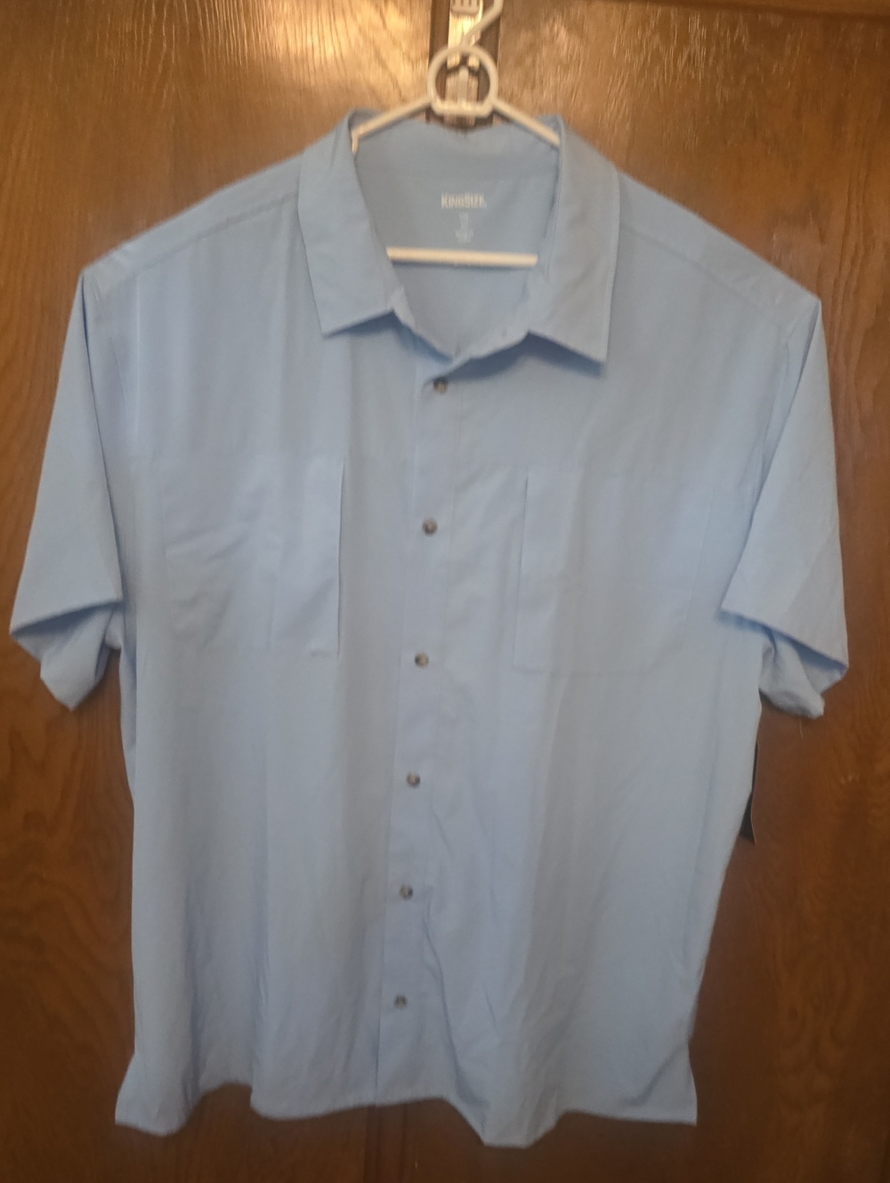 Men's Sky Blue Short Sleeve Button-Down Shirt
